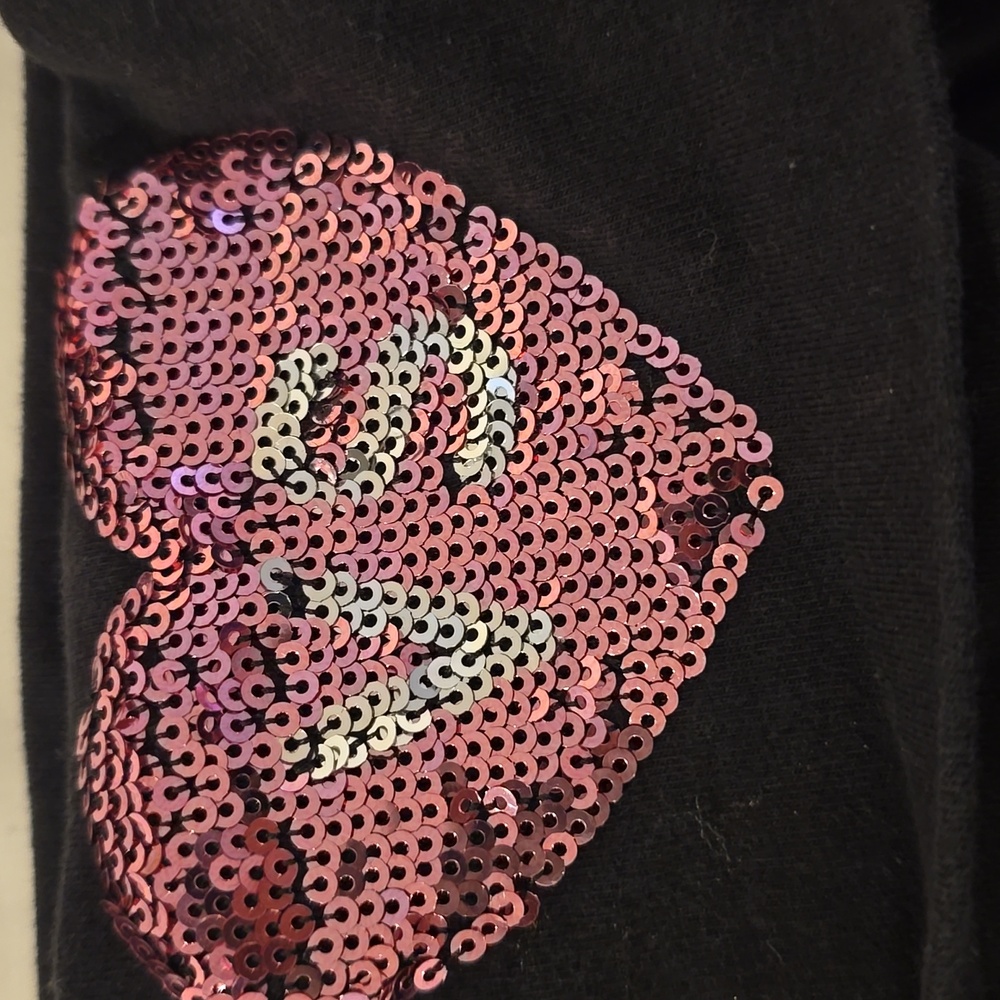 Black Love Sequin Yoga Pants - Picture 5 of 6
